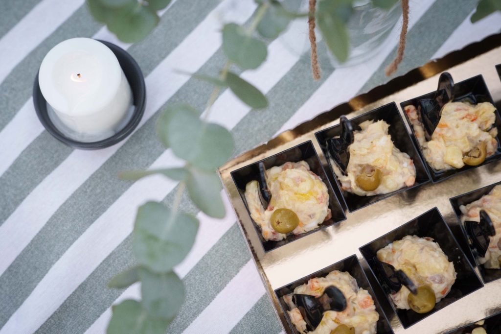 Aperitivos preparados para un evento